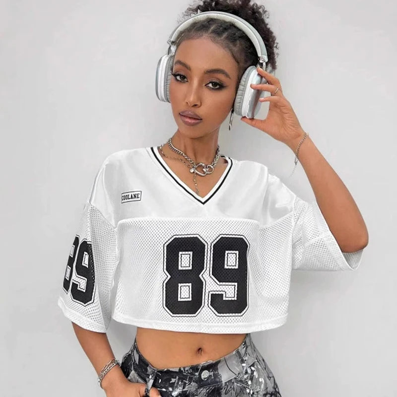 Short Sleeved Digital Pattern Loose T-Shirt