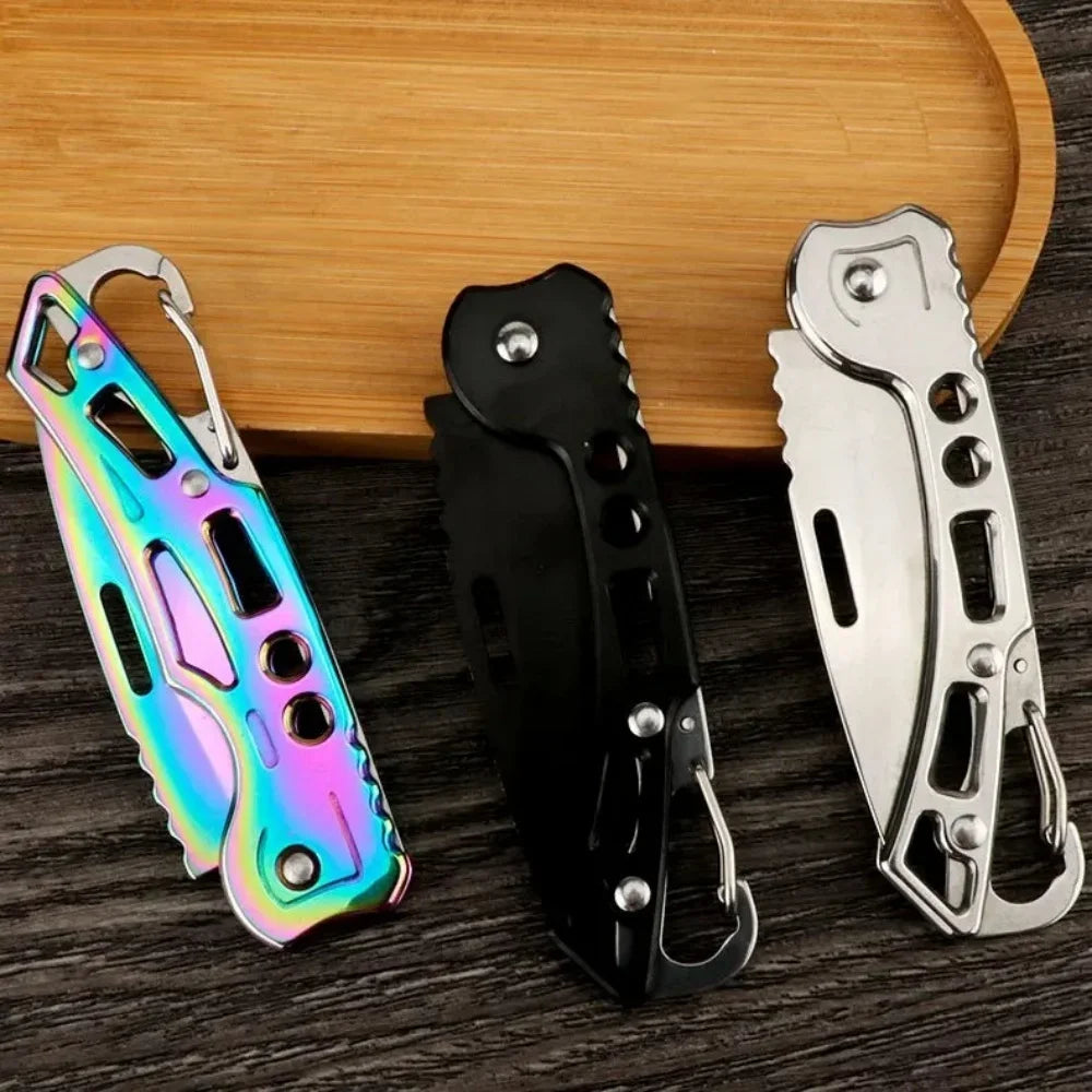 Folding Pocket Knife Stainless Steel Fishing Knife Portable Fruit Carrying Kitchen Tool Household Foldable Food Knife Hand Tools