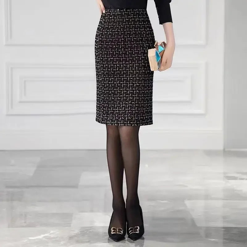 High Waist Slim Split Skirt