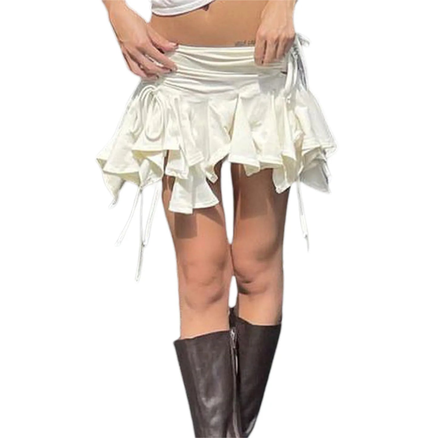 Solid Color Irregular Skirt