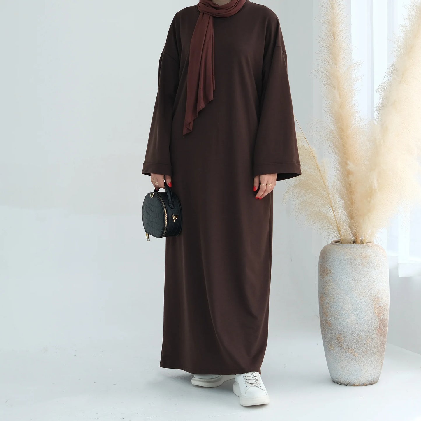 Solid Color Sweater Dress