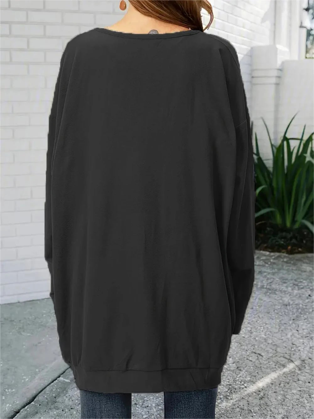 Round Neck Loose Casual Tops