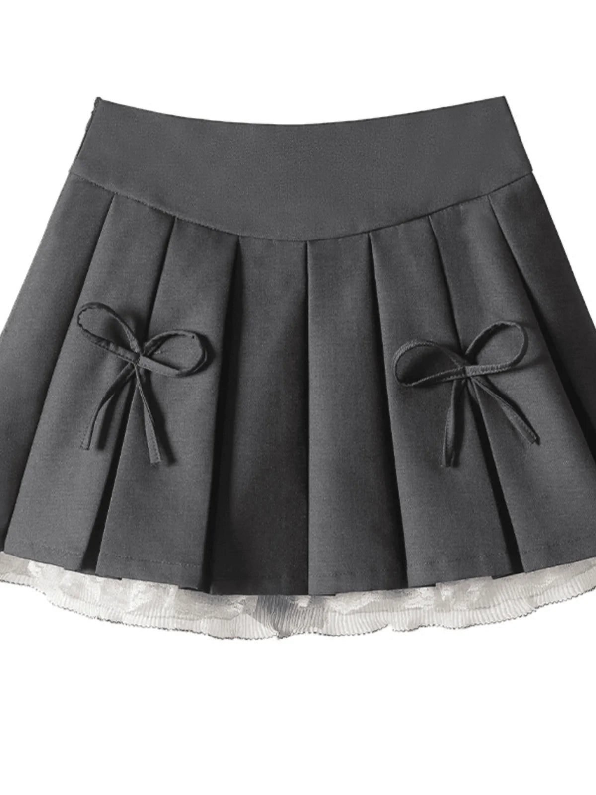 Knot Pleated High Waist Skirt