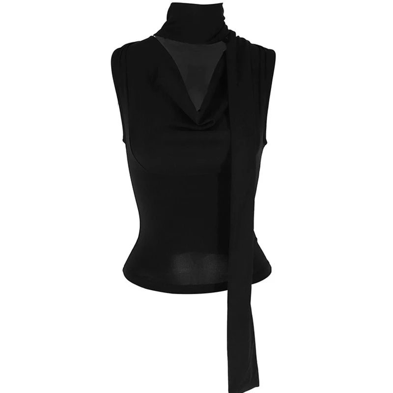Draped Mock-Neck Top