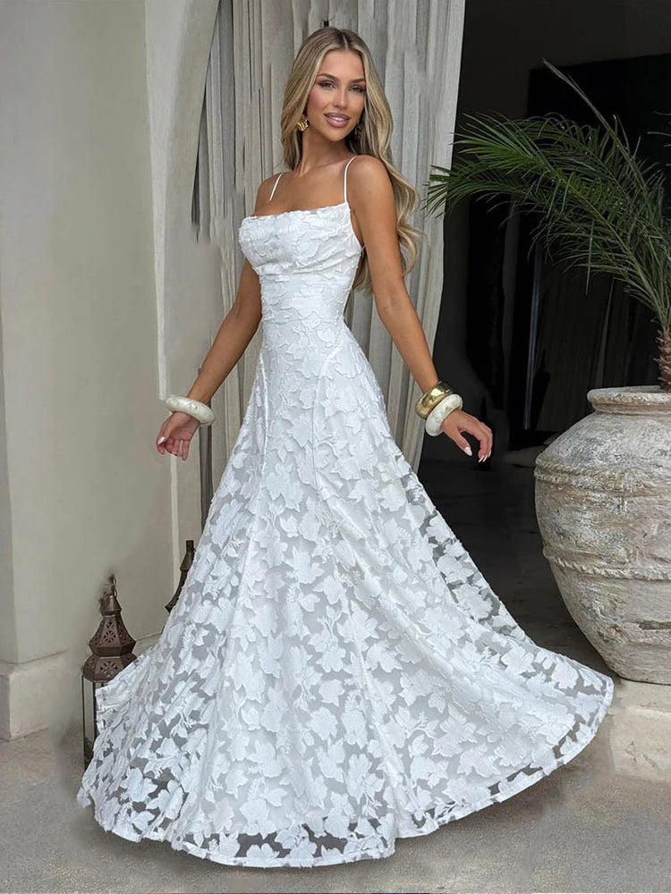 Floral Embroidery Maxi Dress
