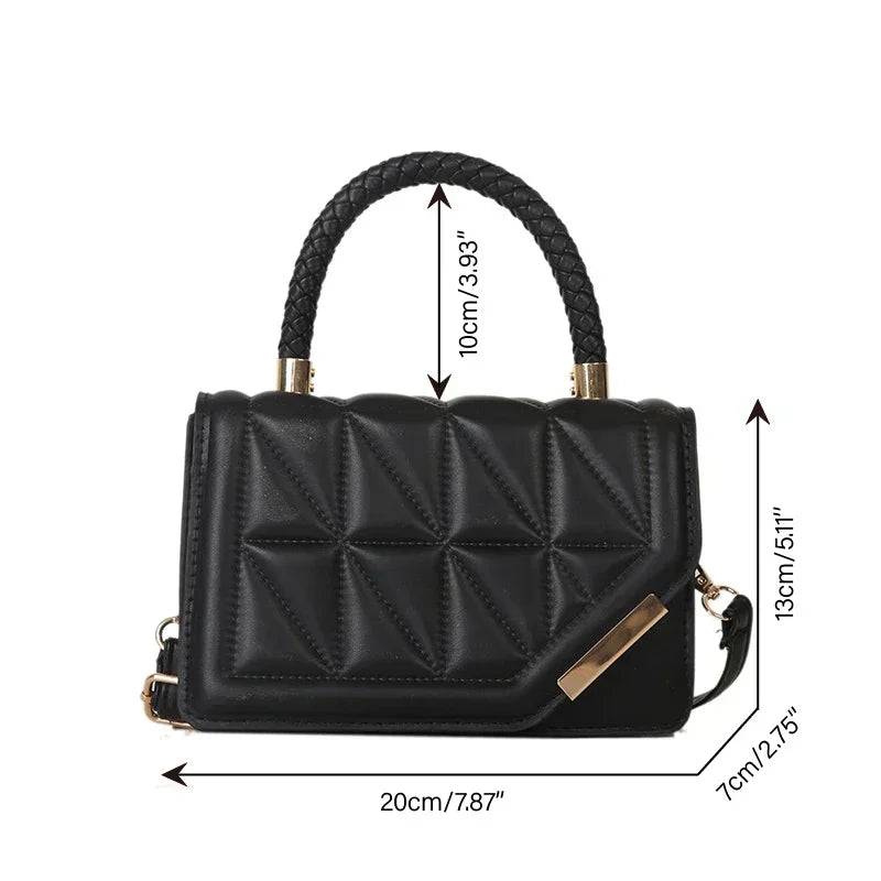 Plaid PU Leather Square Handbag