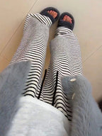 High Waist Striped Straight Leg Pants