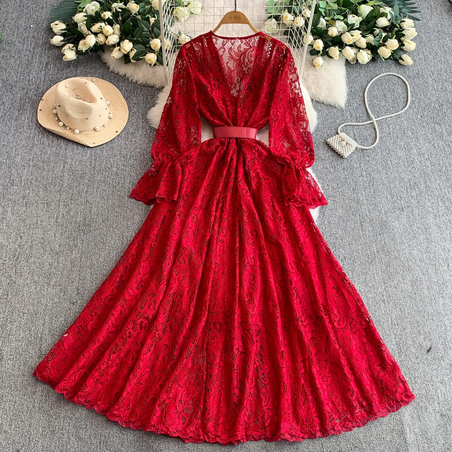 Lace V-Neck Dress