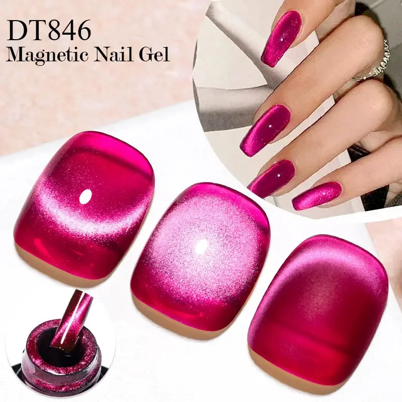 WS 1Pcs 10ML 2026 New Dragon Fruit Cat Eye Gel - Ultra-Bright Magnetic Polish with Diamond Sparkle Effect