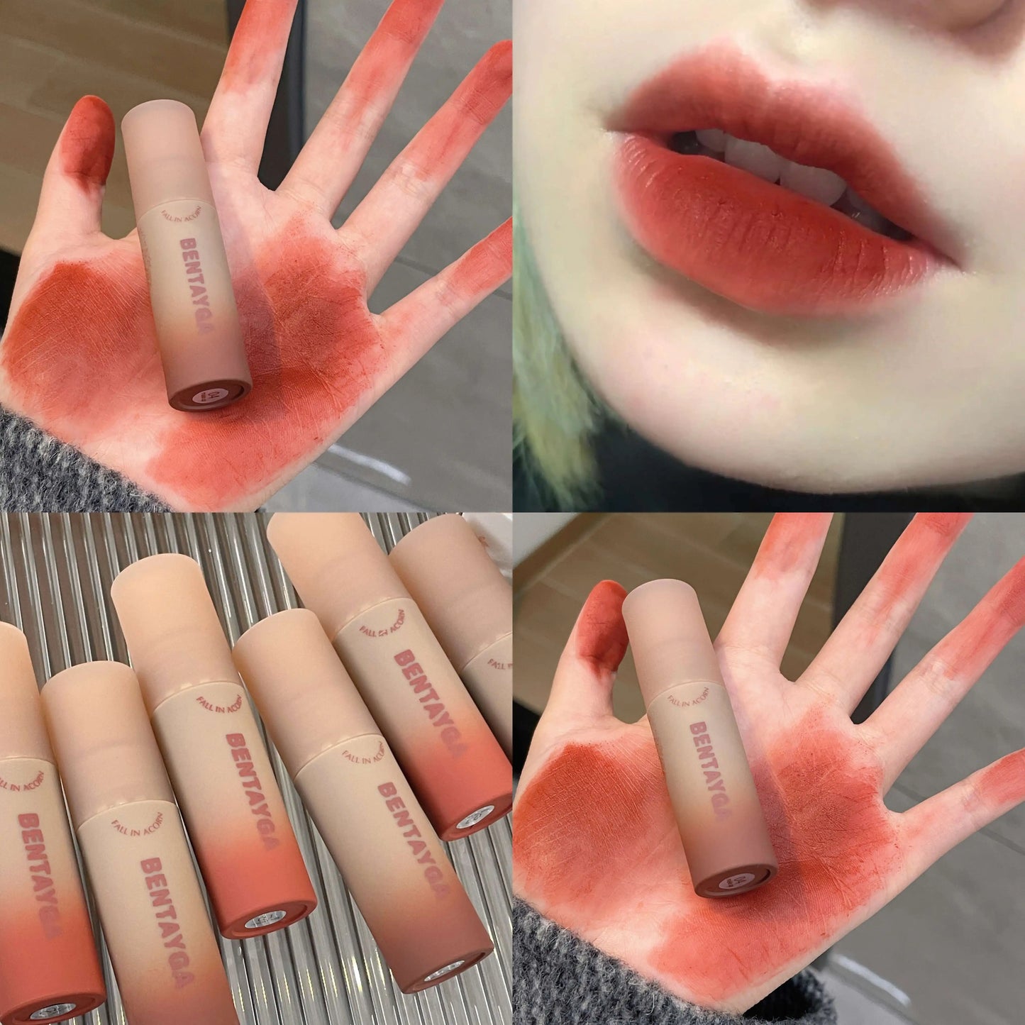 Reddish-brown Stain Lip Mud Waterproof Long-lasting Easy To Wear Velvet Lip Gloss Autumn/Winter Ambience Korean Makeup Lip Tint