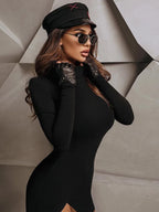 Long Sleeve Bodycon Solid Mini Dress