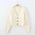 V Neck Cropped Cardigan