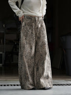 Leopard Print Wide Leg Jeans
