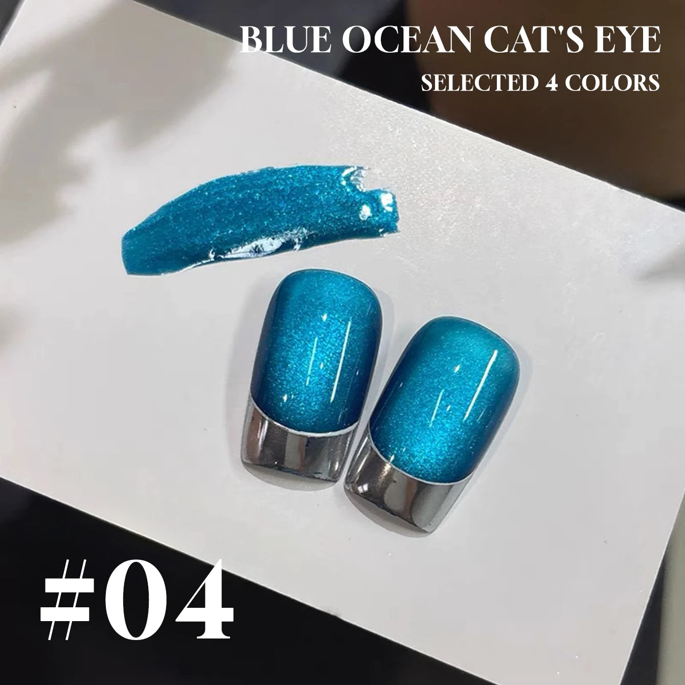 MIANEL 12ML Blue Ocean Cat Eye Gel Nail Polish Mint Mambo Whitenning Glass Beads Cat Magnetic Gel Blue Nails 1-21pcs