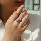 Flower Cut Moissanite Ring