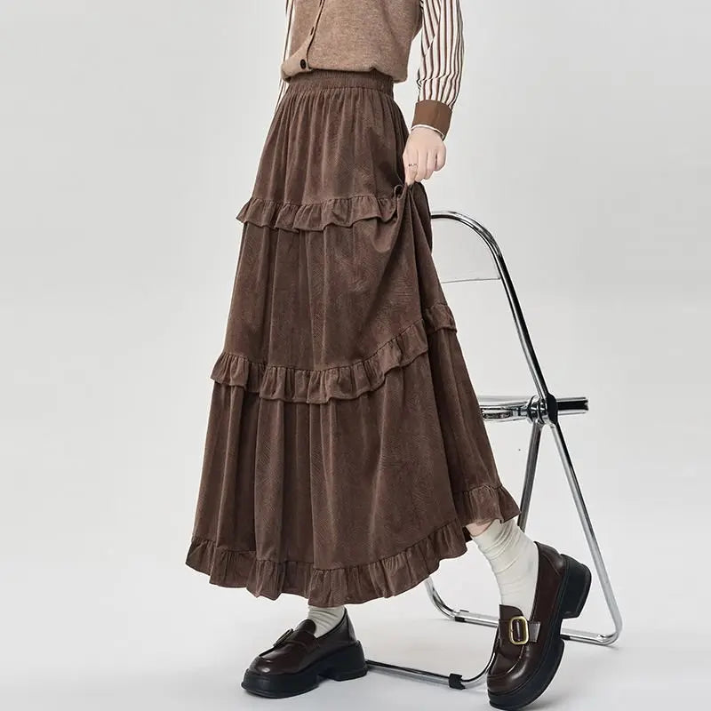 Qiukichonson Mid Long Skirt