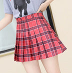 Pleated Plaid Skirt