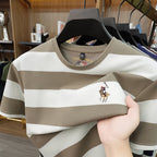 Striped Round Neck Short Sleeved T-Shirt