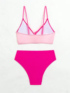 Contrast Push Up Cross Bikini