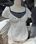 Gingham Puff Sleeve Top