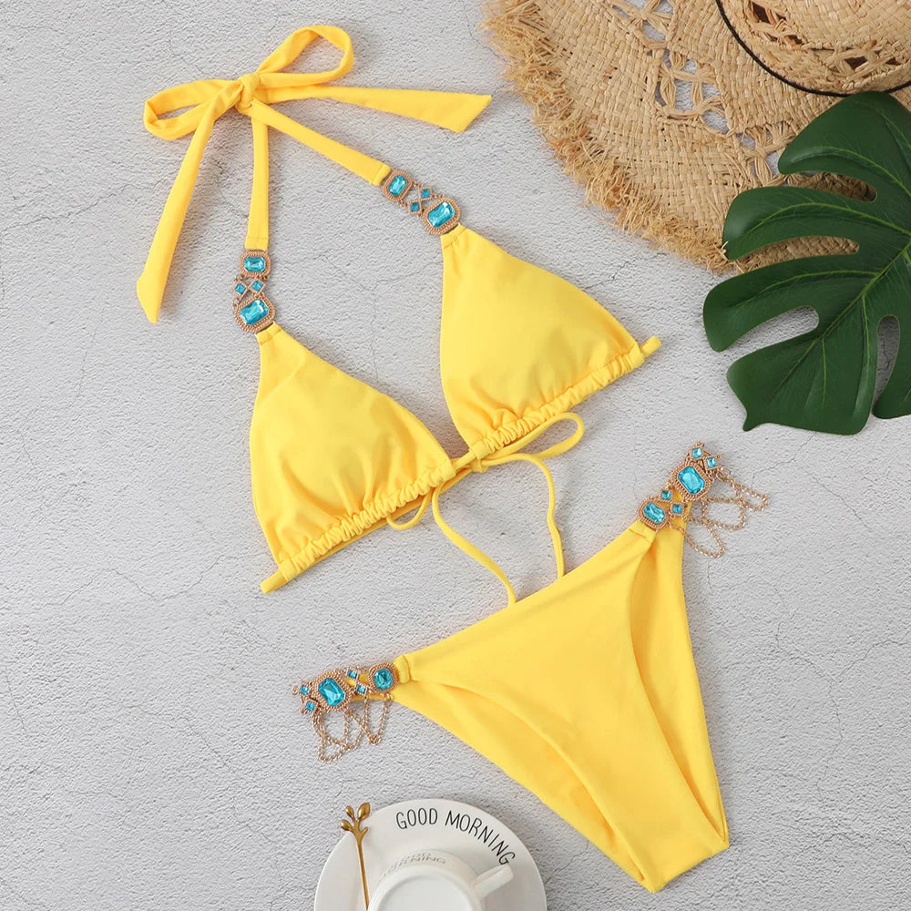 Rhinestones Bikini