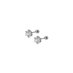 925 Sterling Silver Zircon Spiral Beads Bone Earrings