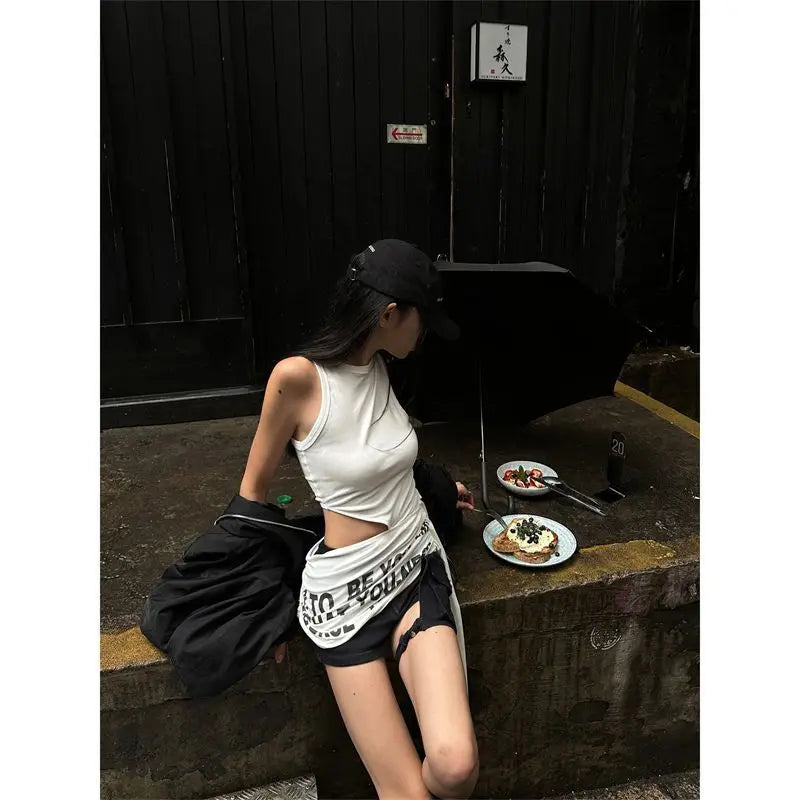 Sleeveless Vest Hollow Out Tee
