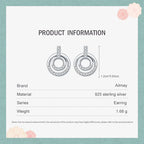 925 Sterling Silver Fashion Round Clear CZ Stud Earrings