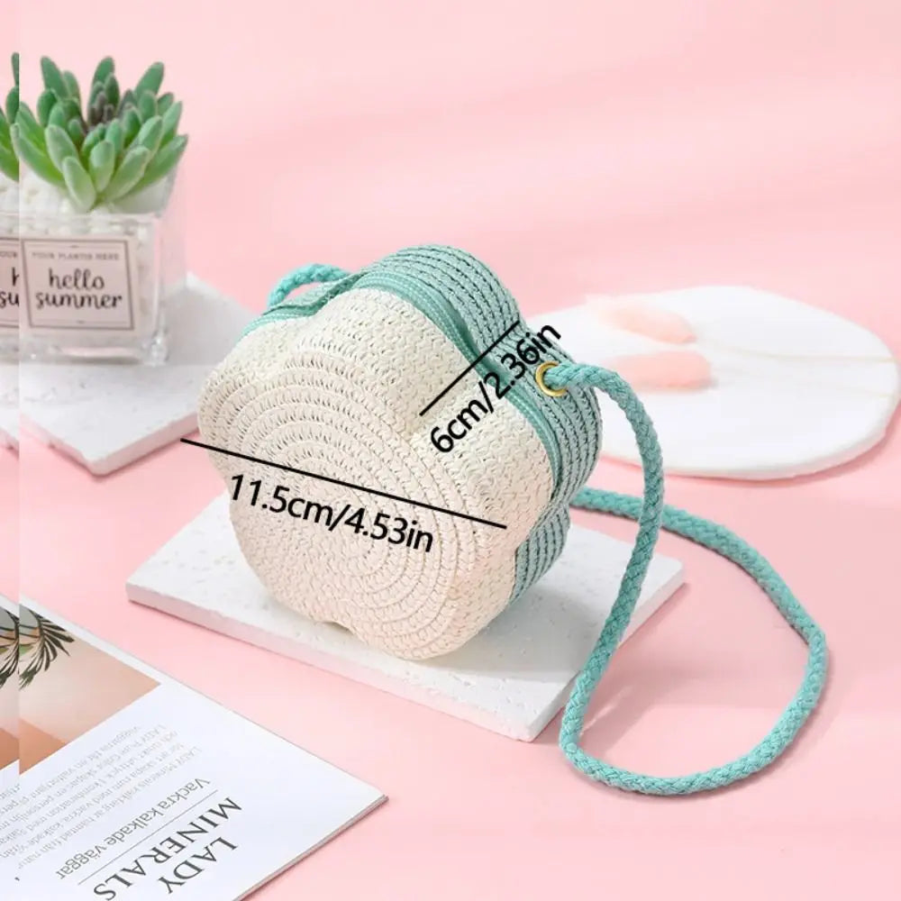 Flower Woven Crossbody Bag
