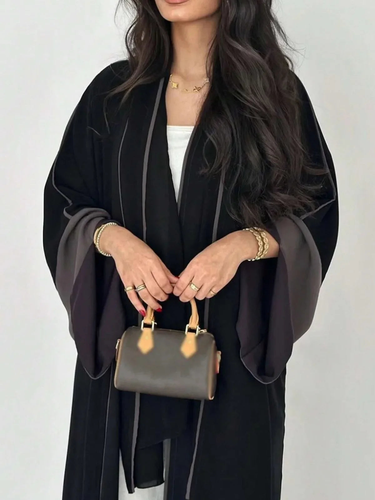 Loose Full Sleeve Open Front Abaya