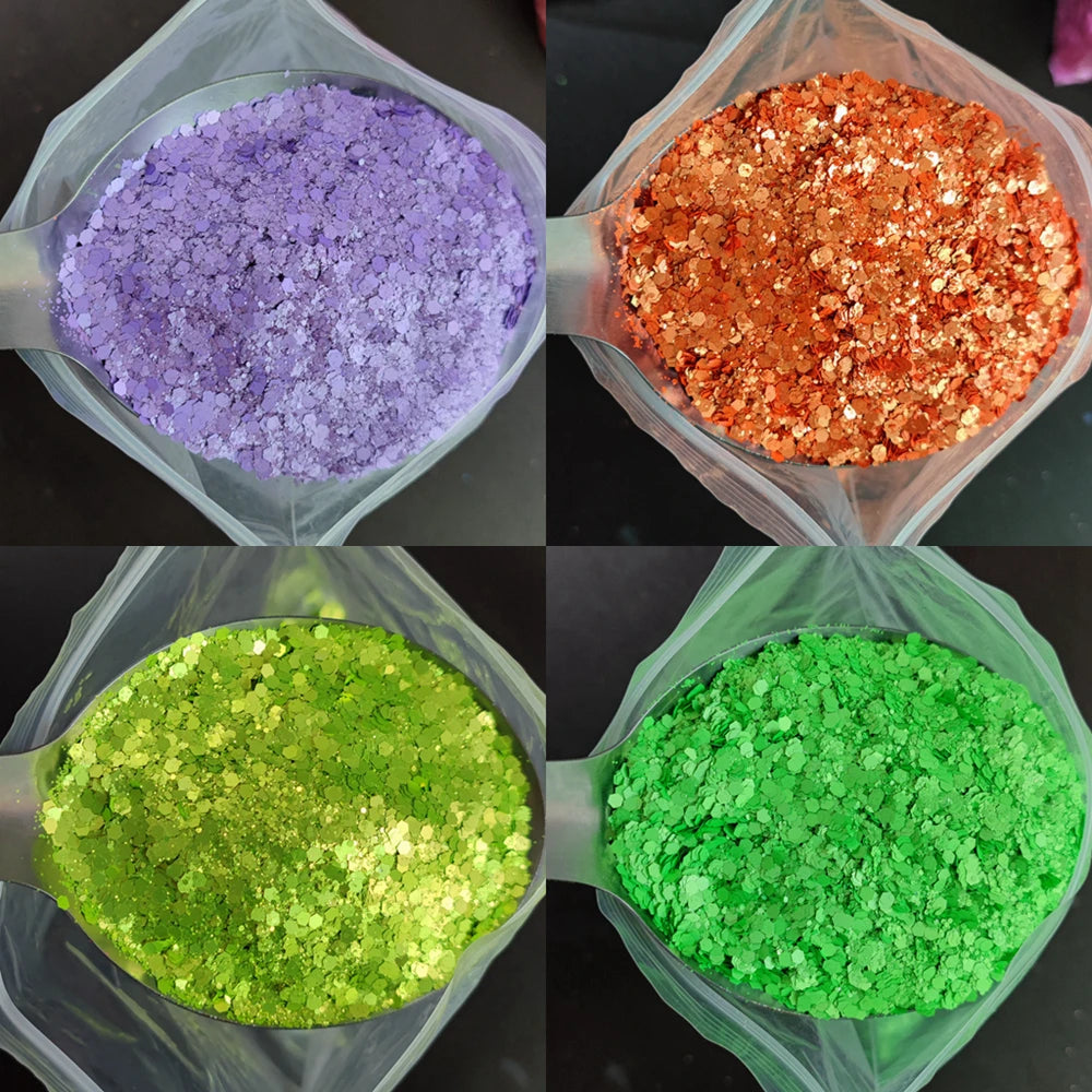 1KG Wholesale Mixed Size Holographic Nails Sequins Manicure Glitter Flakes Paillettes Nail Art Decorations Body/Face Glitter