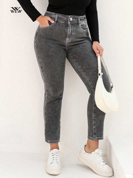 Stretchy High Waist Mom Jeans