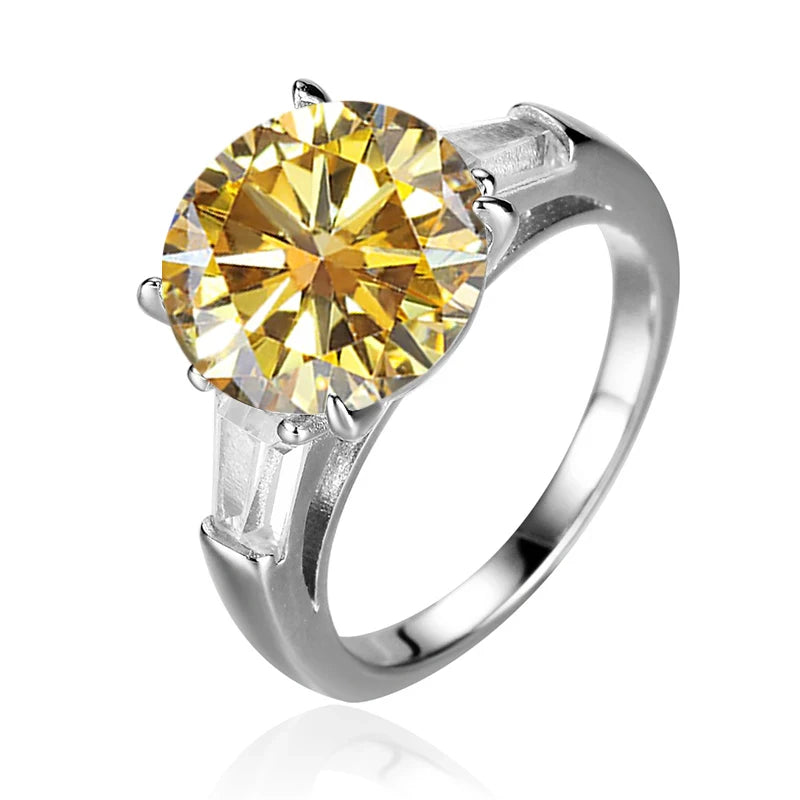Round 5 Carat Moissanite Diamond Ring