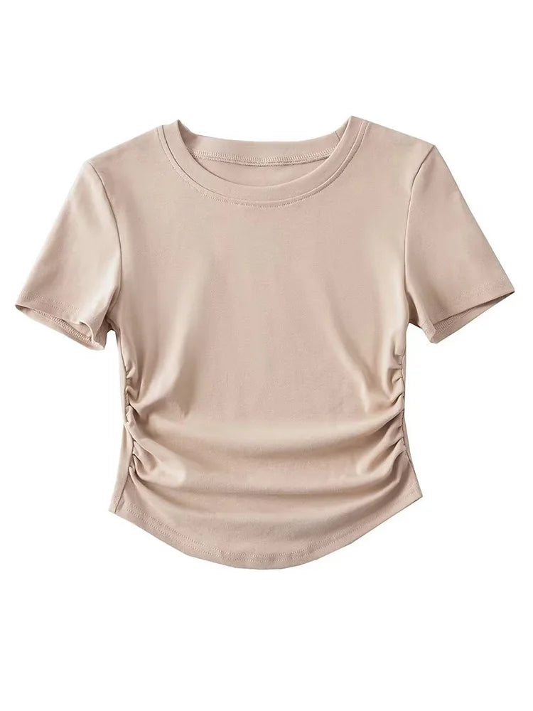 Crew Neck Short Sleeve Cotton Tee