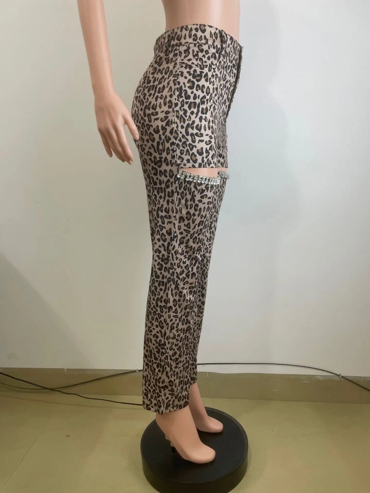 Leopard Rhinestone Pants