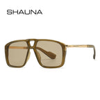 SHAUNA Retro Double Bridges Pilot Sunglasses