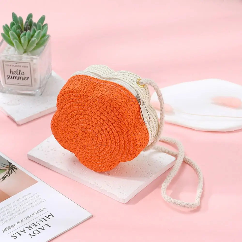 Flower Woven Crossbody Bag