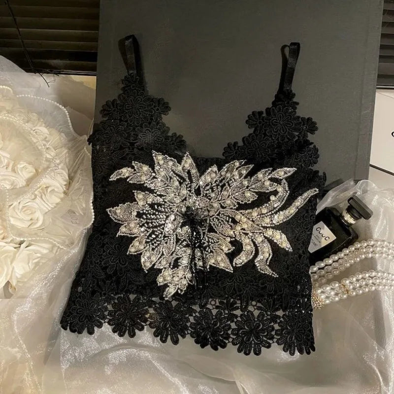 Floral Lace Corset-Style Cami