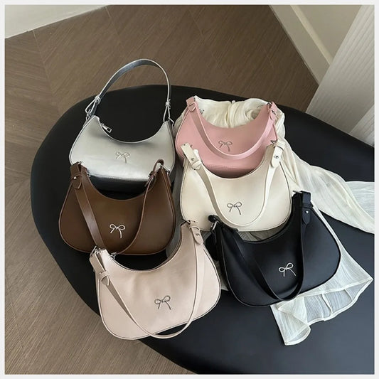 Bowknot PU Leather Handbag