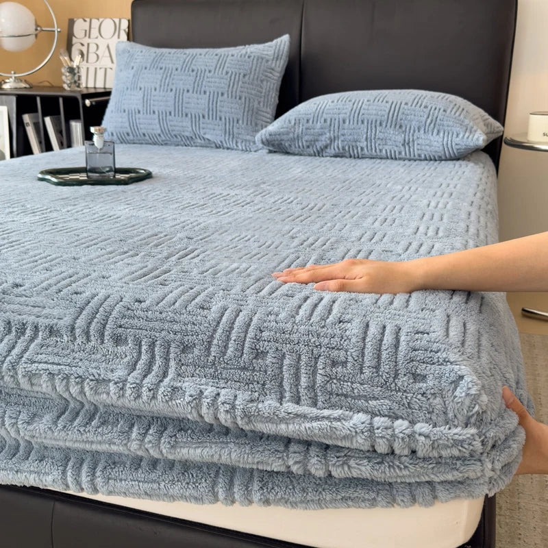 Embossed Plush Fitted Sheet