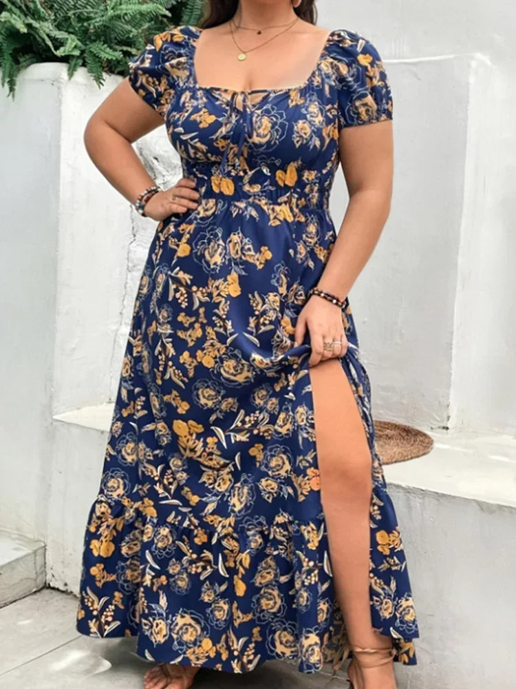 Flower Casual Long Party Dress