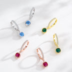 925 Sterling Silver Sparkling Circle Multicolour Crystal Hoop Earrings