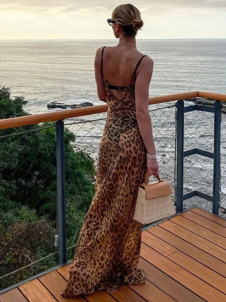 Leopard Sheer Beach Dress