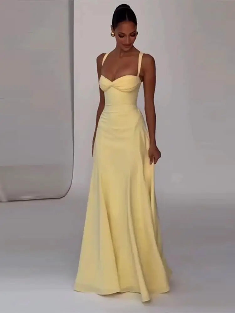 Pleated Split Long Dress