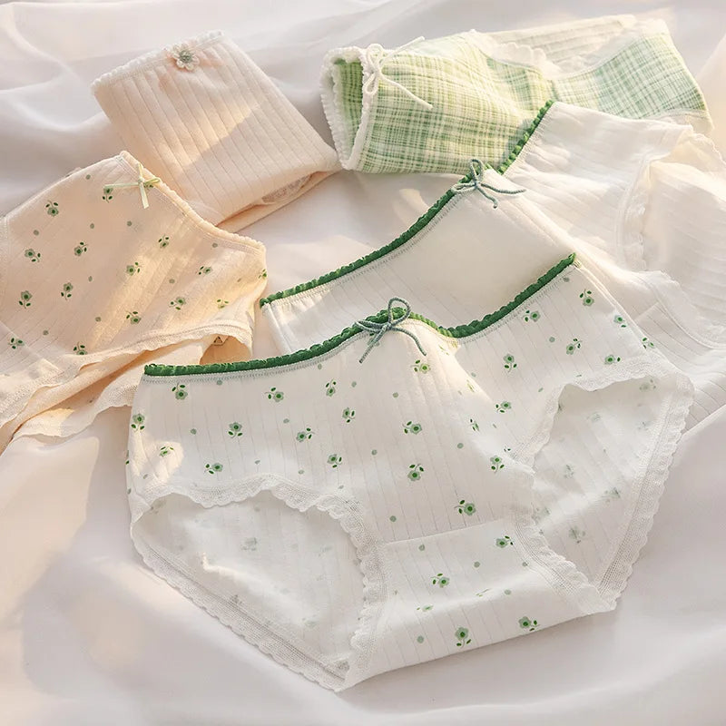 M-XL Women's Cotton Underwear Girls' Cartoon Comfort Briefs Mid Waist Underpants Female Lingerie Breathable Panties Selling