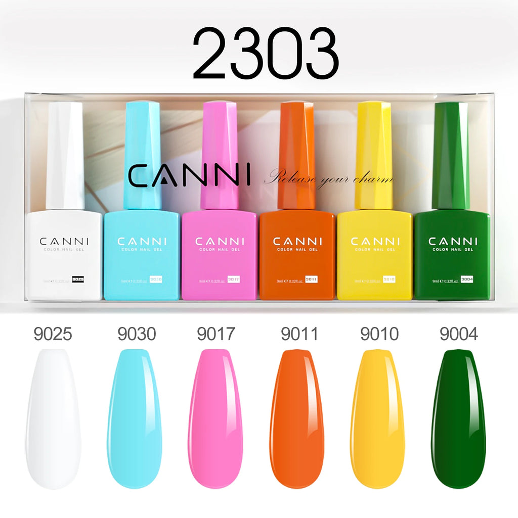 CANNI Nail Gel Polish Set Upgraded HEMA FREE Summer Nails Smooth Texture Ultra Gloss Top Coat Pigmented Gel Soak off UV LED Gel