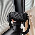 Diamond-Quilted Cylinder Bag