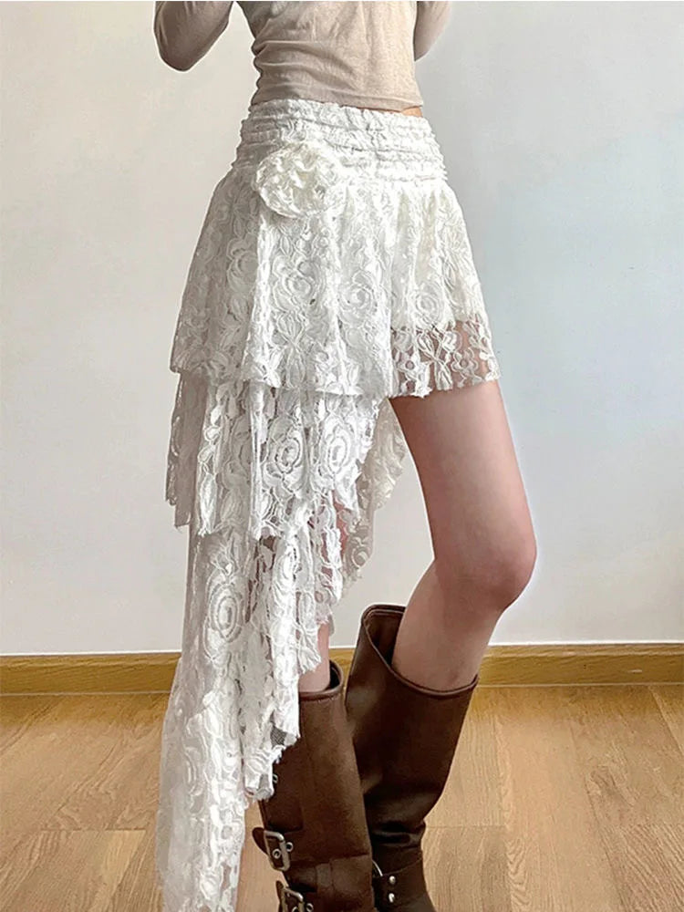Asymmetrical Lace Skirt
