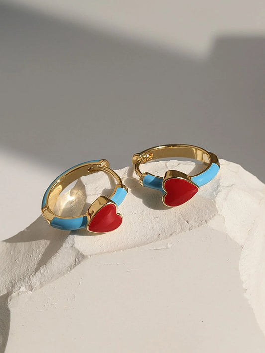 Heart Decor Hoop Earrings
