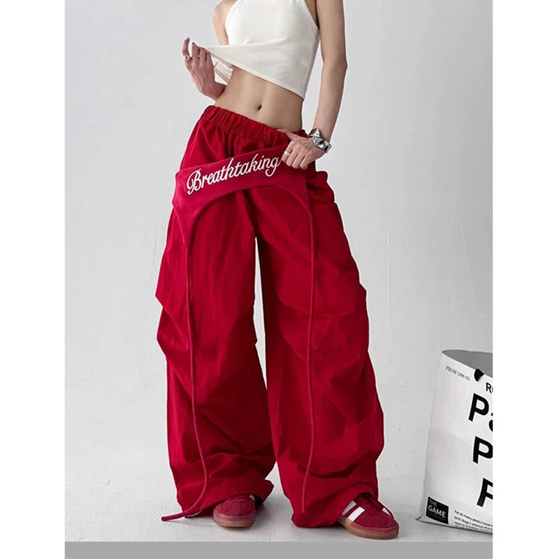 Letter Print Cargo Pants